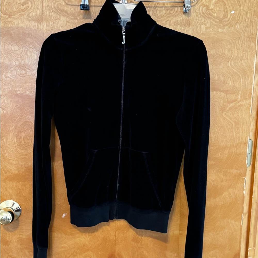 Juicy Couture Black mock collar velour jacket M